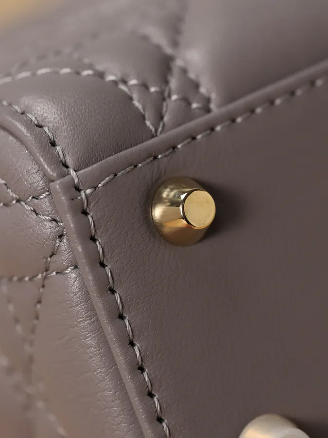 Dai Fei Bag Three Compartment Grained Calfskin Gold Clasp