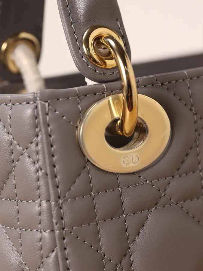 Dai Fei Bag Three Compartment Grained Calfskin Gold Clasp