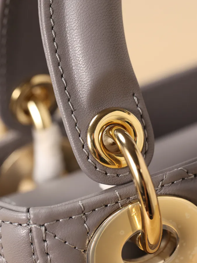 Dai Fei Bag Three Compartment Grained Calfskin Gold Clasp