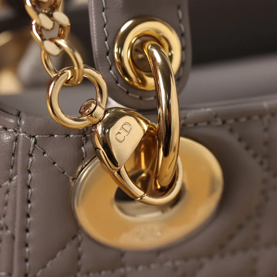 Dai Fei Bag Three Compartment Grained Calfskin Gold Clasp