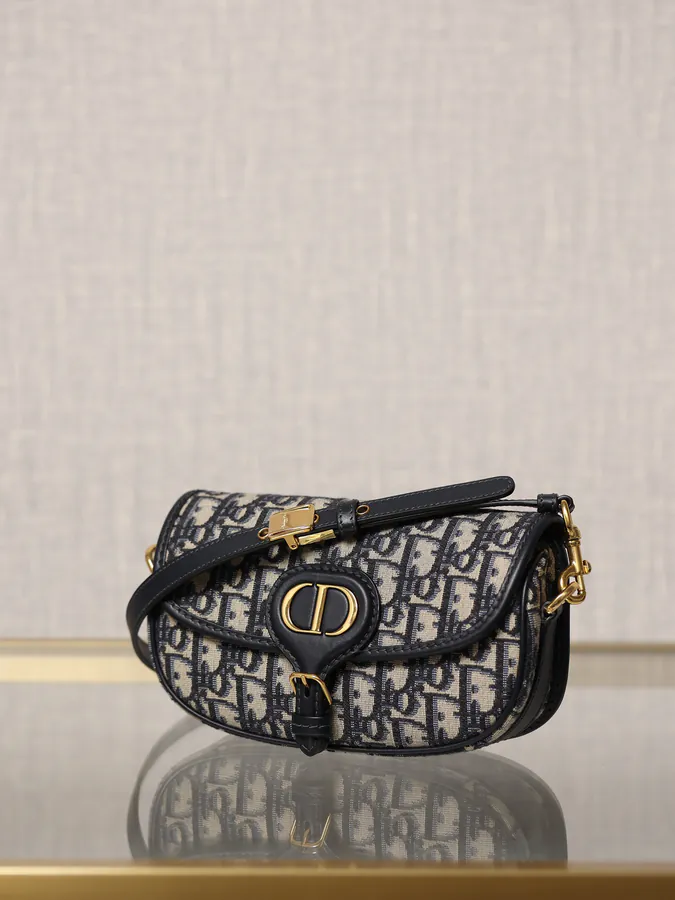 Bobby East West Handbag in Blue Oblique Print