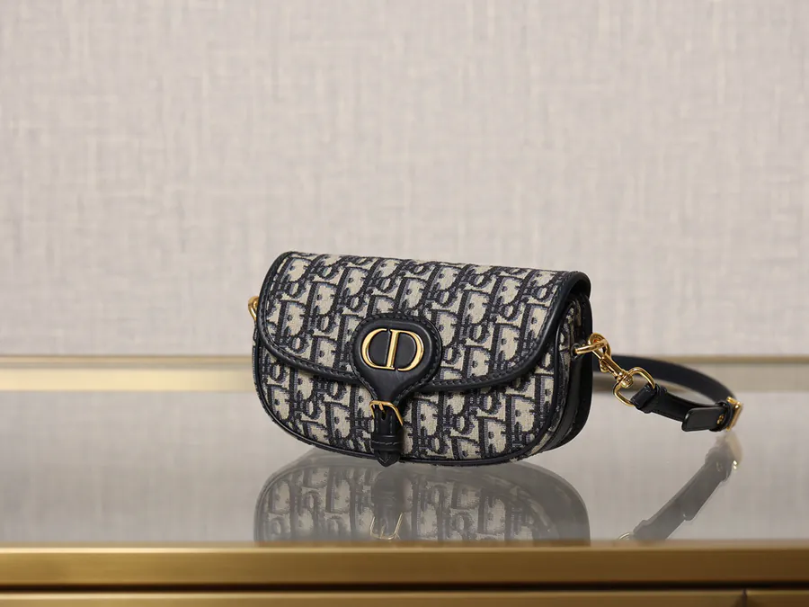 Bobby East West Handbag in Blue Oblique Print