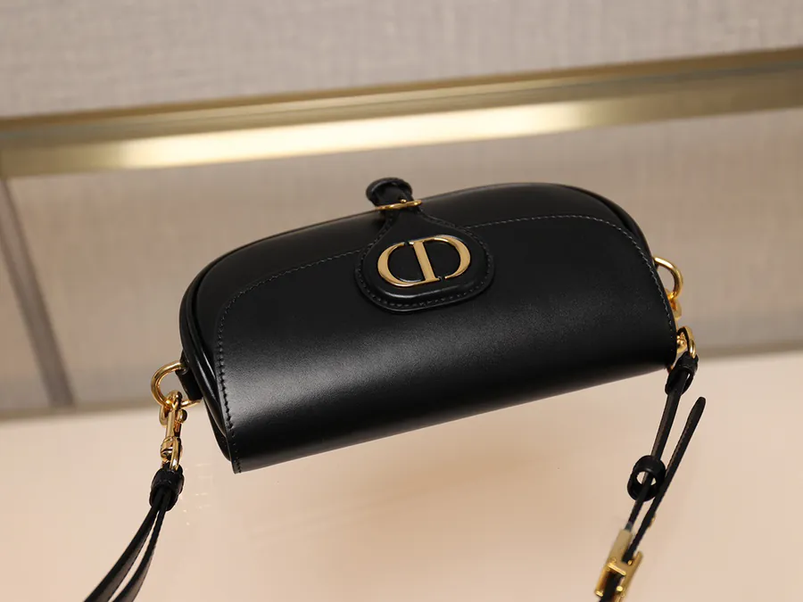 Bobby East West Shoulder Bag in Black Grained Calfskin