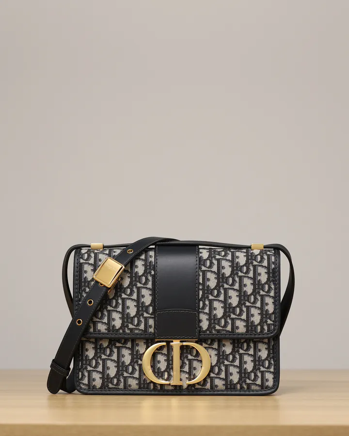 30 Montaigne Handbag with Blue Oblique Print