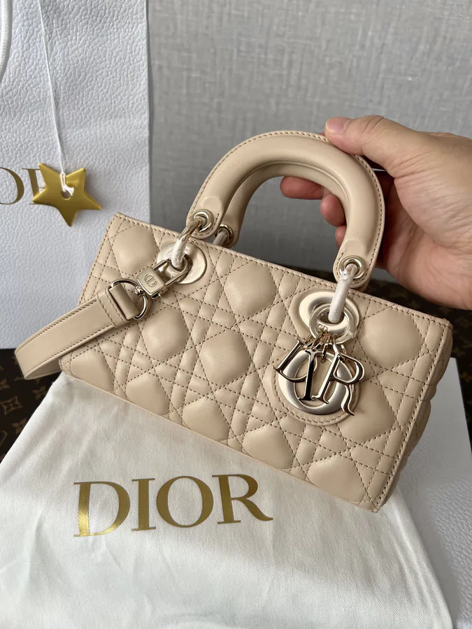 Lady D Joy Mini Handbag in Apricot Sheepskin