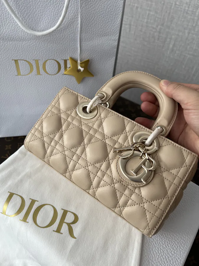 Lady D Joy Mini Handbag in Apricot Sheepskin