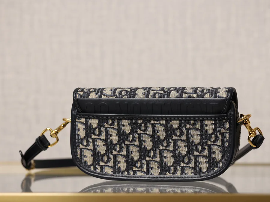 Bobby East West Handbag Blue Oblique Print, Vintage Gold Trim, ZP Tailor's Last