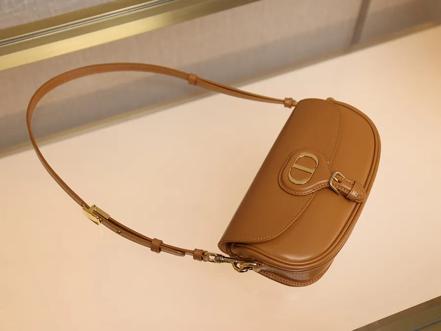 Bobby East West Handbag Caramel Glossy Calfskin
