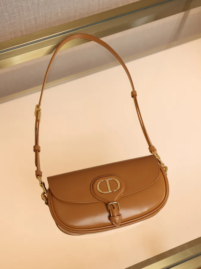 Bobby East West Handbag Caramel Glossy Calfskin