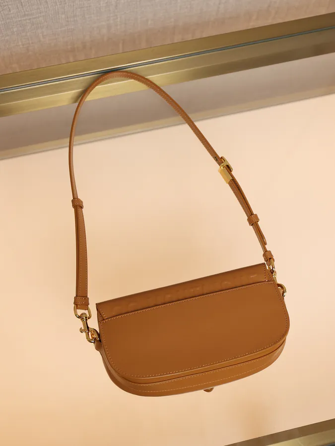 Bobby East West Handbag Caramel Glossy Calfskin