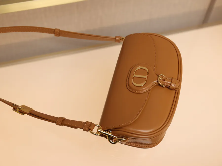 Bobby East West Handbag Caramel Glossy Calfskin