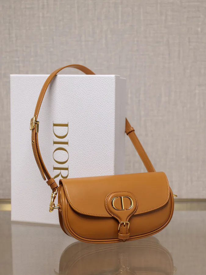 Bobby East West Crossbody Bag Caramel Patent Calfskin