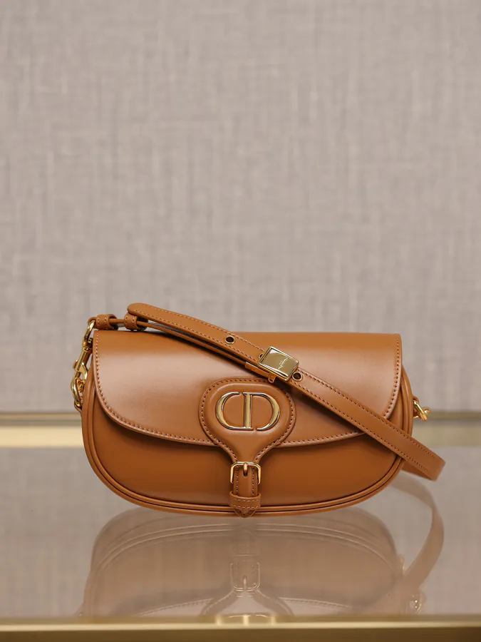 Bobby East West Crossbody Bag Caramel Patent Calfskin
