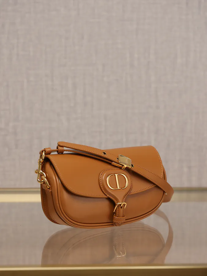 Bobby East West Crossbody Bag Caramel Patent Calfskin
