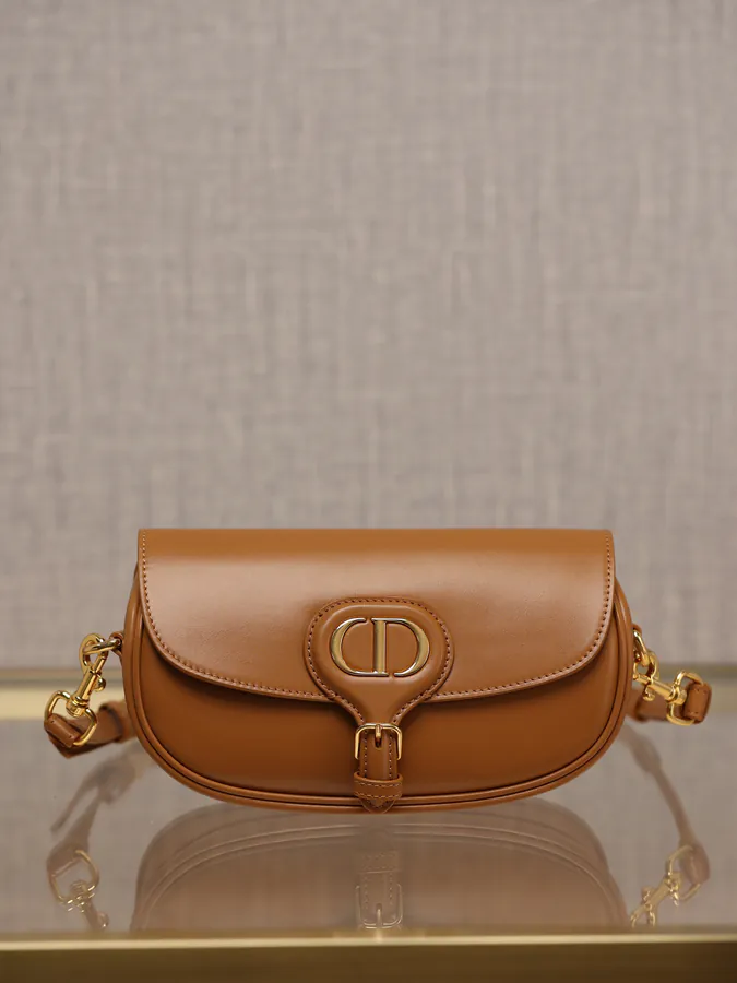 Bobby East West Crossbody Bag Caramel Patent Calfskin