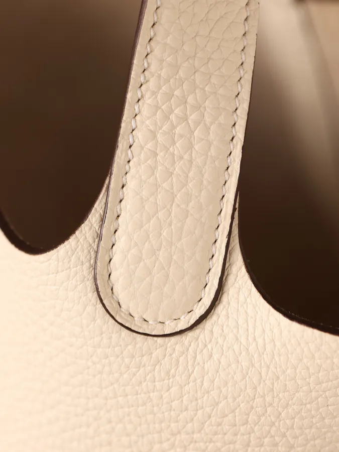 Coco Bucket Bag Cream White Genuine Leather