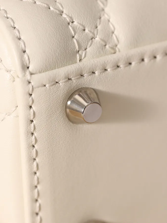 Dai Fei Bag Three Compartment Grained Calfskin Silver Clasp