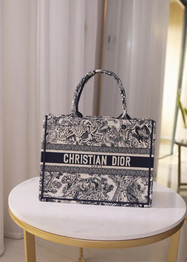 Christian Dior Book Tote Handbag Small Size