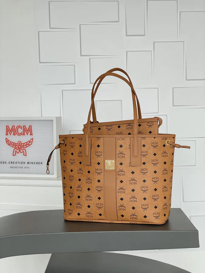 Visetos & Nappa Liz Bucket Bag Medium