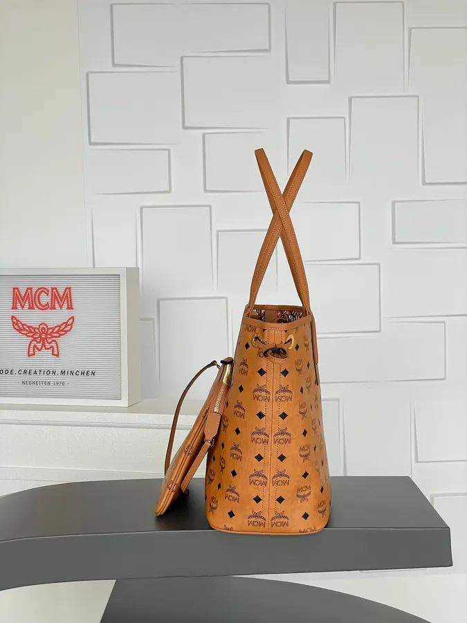 Visetos & Nappa Liz Bucket Bag Medium