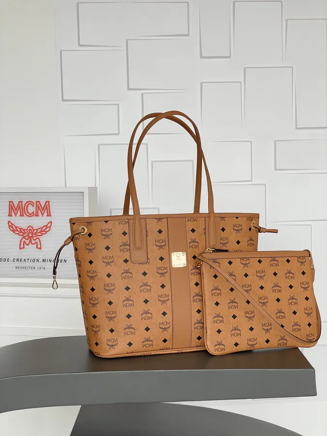Visetos & Nappa Liz Bucket Bag Medium