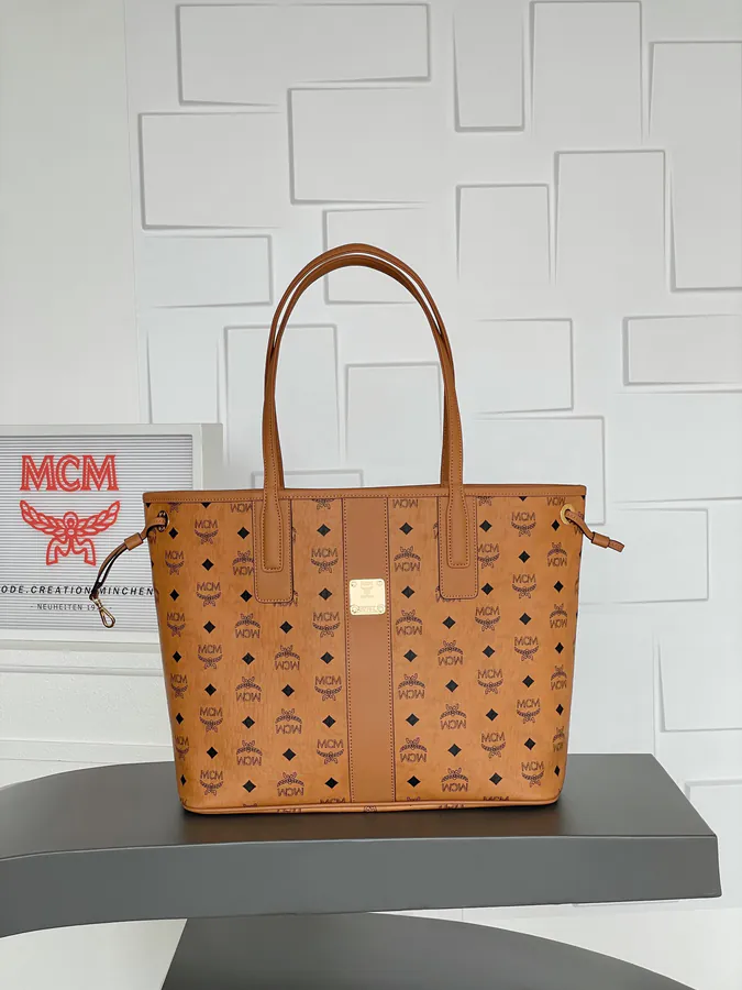 Visetos & Nappa Liz Bucket Bag Medium