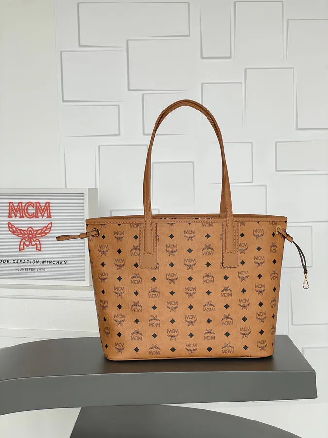 Visetos & Nappa Liz Bucket Bag Medium