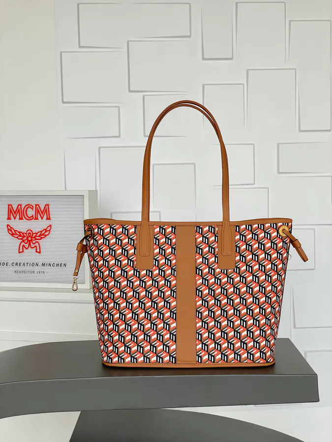 Visetos & Nappa Liz Bucket Bag Medium