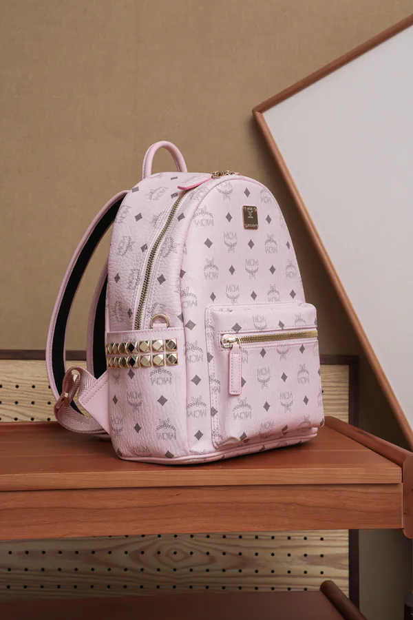 MCM Stark Visitos New Pink Small Backpack