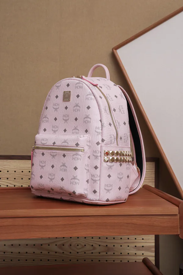 MCM Stark Visitos New Pink Small Backpack