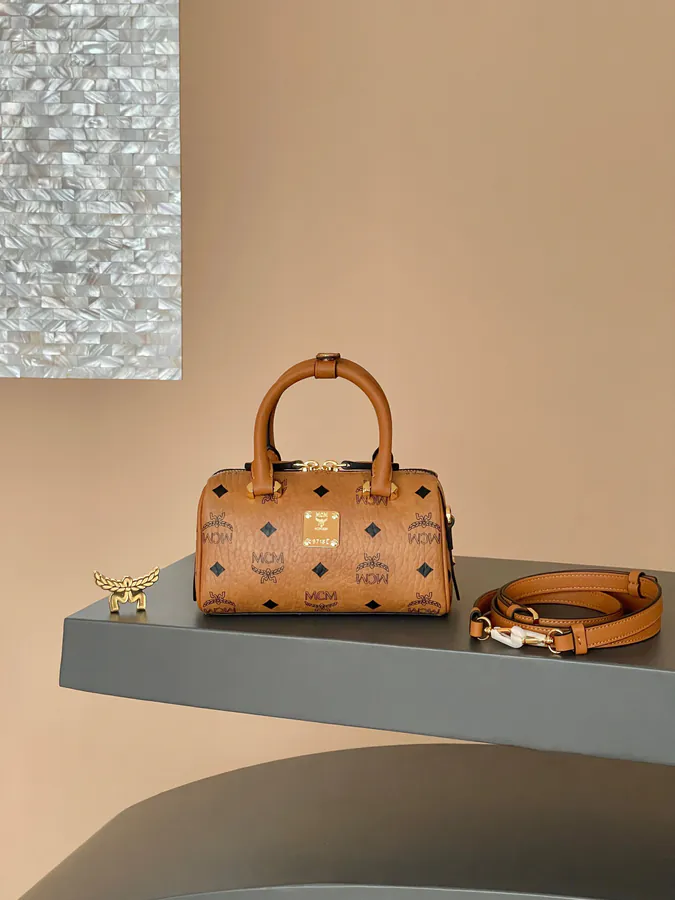 MCM Aren Essential Mini Boston Bag