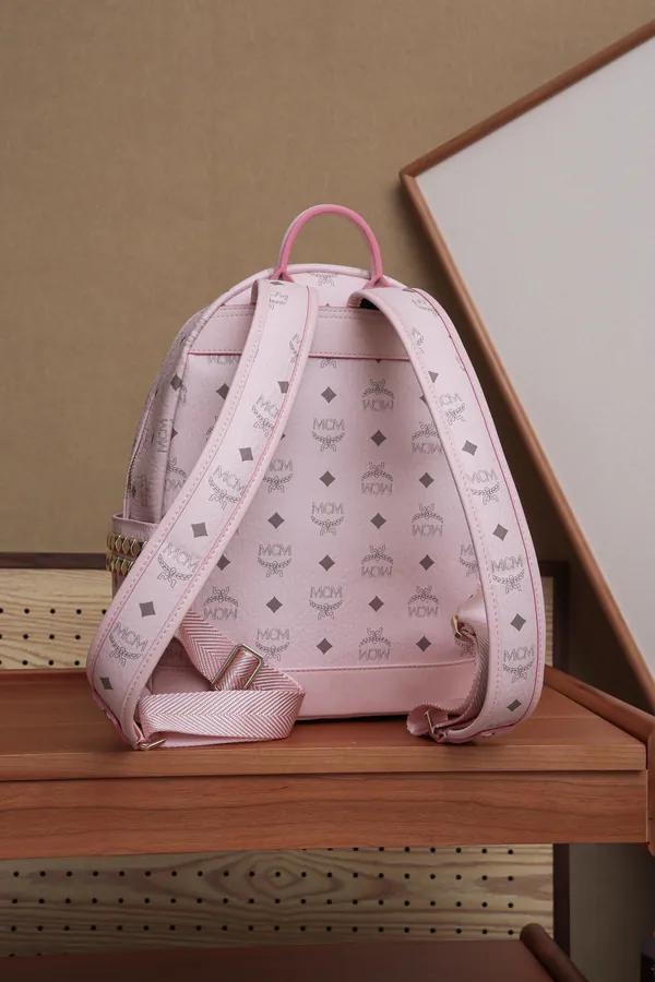 MCM Stark Visetos New Pink Mini Backpack