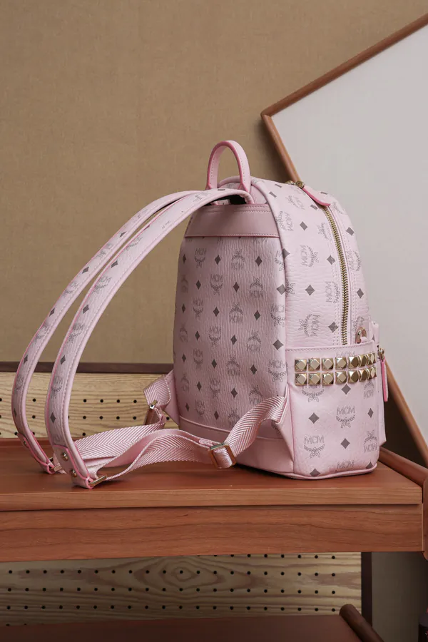 MCM Stark Visetos New Pink Mini Backpack