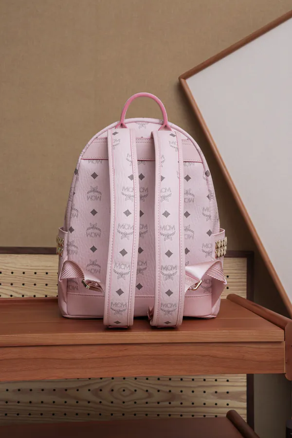 MCM Stark Visetos New Pink Mini Backpack