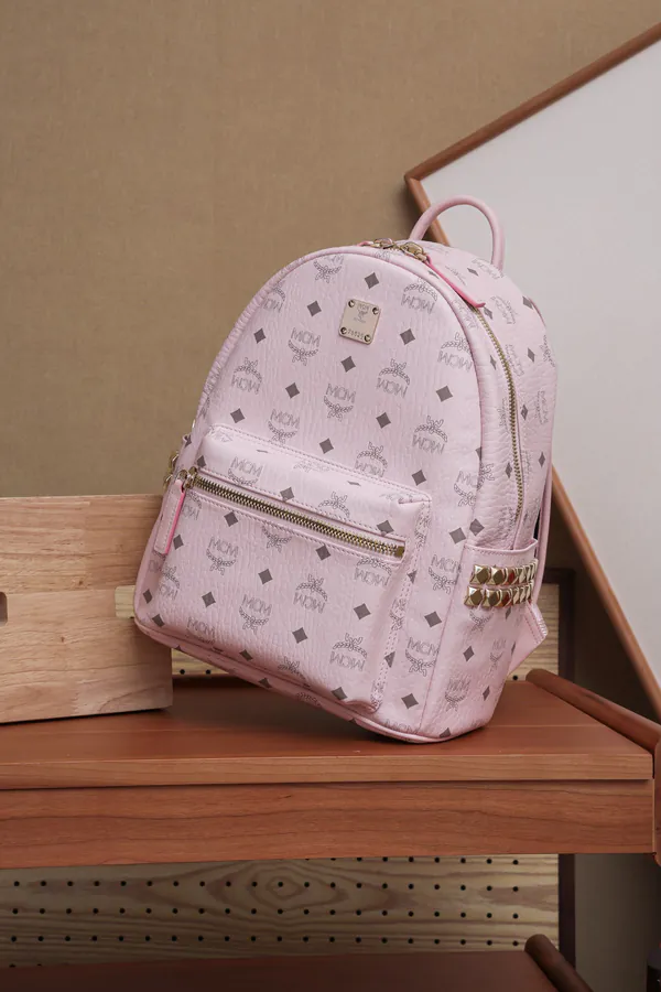 MCM Stark Visetos New Pink Mini Backpack
