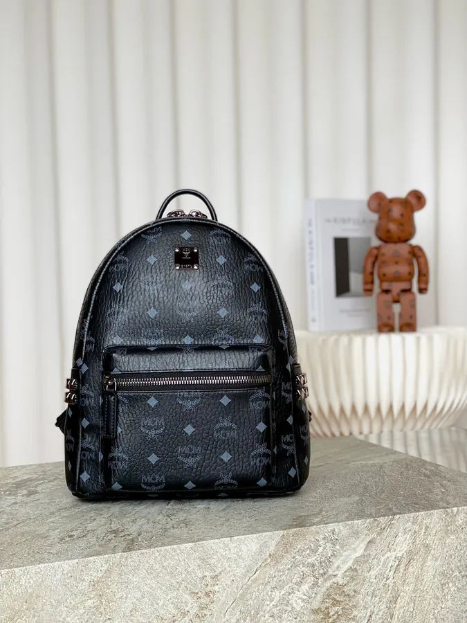 MCM Starck Visetos Small Zip Backpack