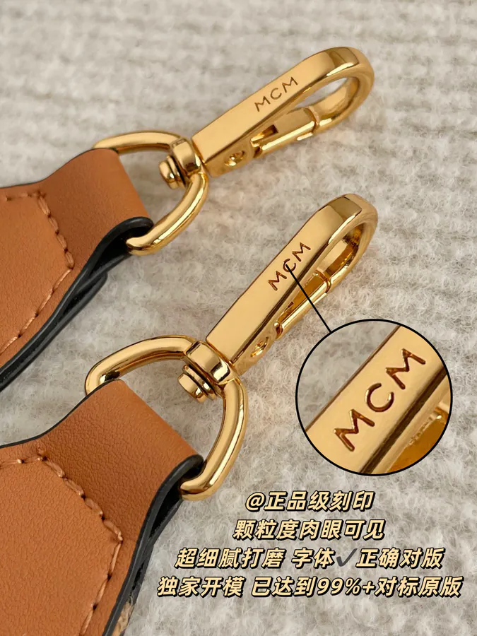 M Shoulder Strap Handmade Grained Calfskin with Nappa Leather and Anti Oxidation Gold Brass Hook