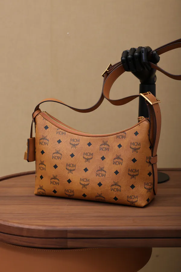 MCM Aren Hobo Cognac Color, Small Size