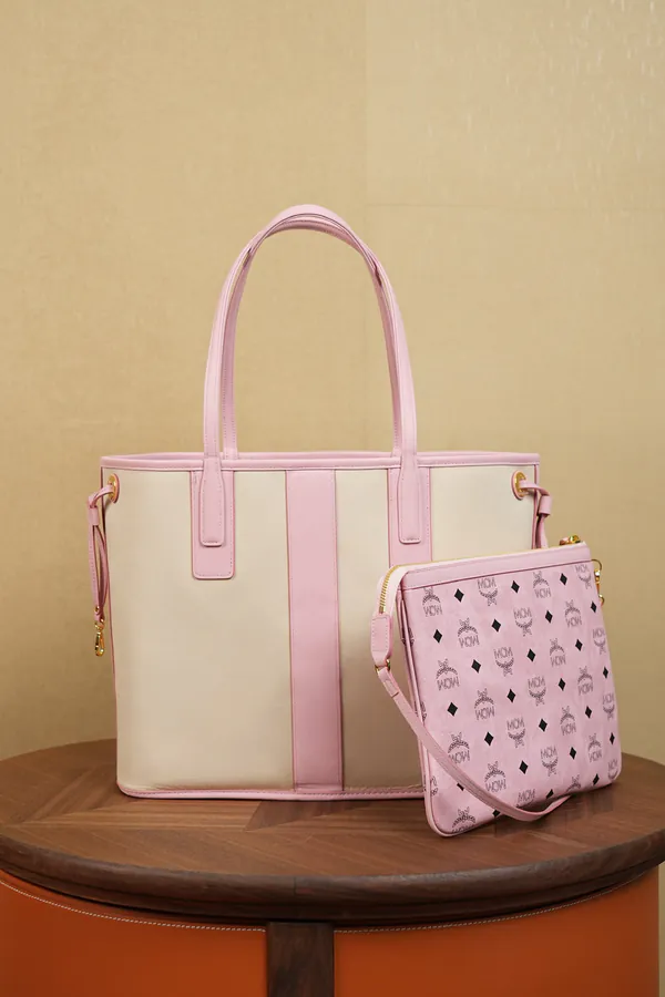 MCM Liz Visitor Tote Soft Pink