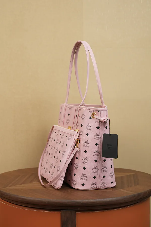 MCM Liz Visitor Tote Soft Pink