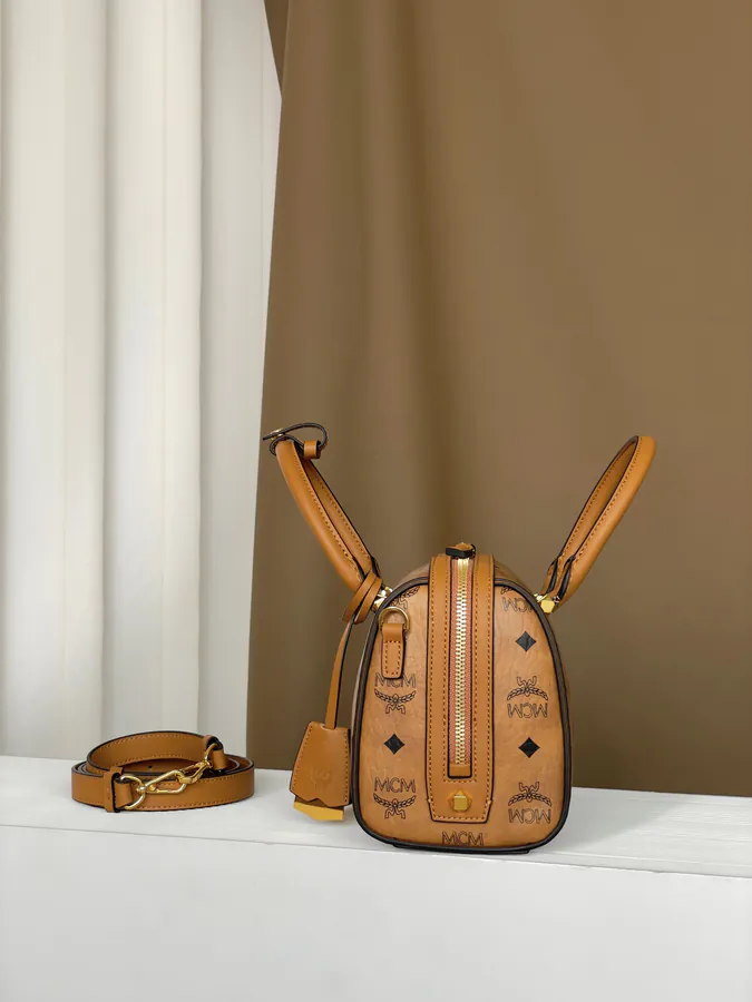 MCM Aren Visetos Small Boston Bag