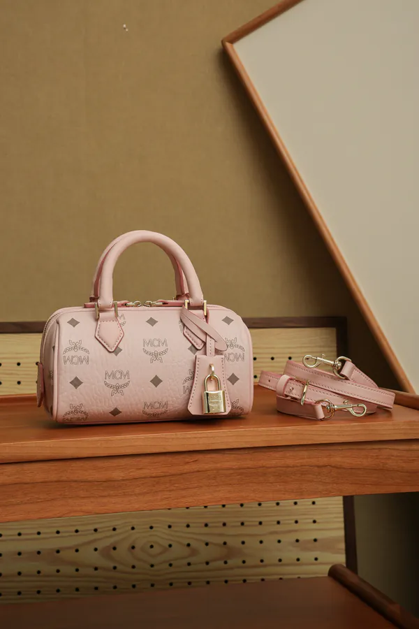 MCM Ella Visetos Mini Boston Tote