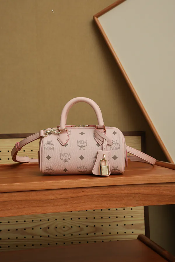 MCM Ella Visetos Mini Boston Tote