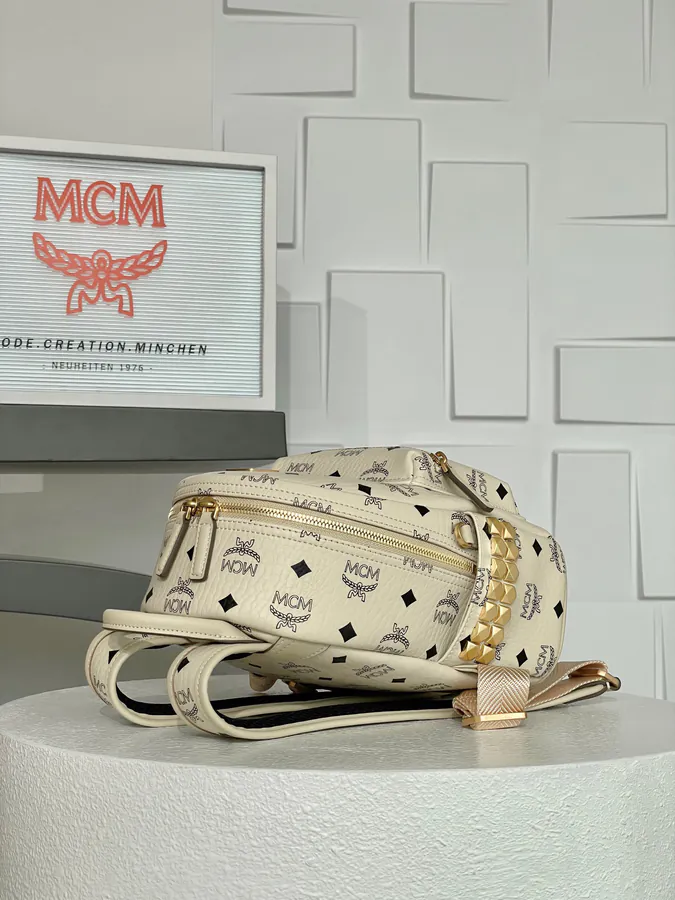 MCM Star Visitos Mini Backpack in Beige