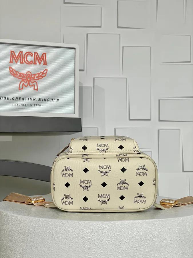 MCM Star Visitos Mini Backpack in Beige