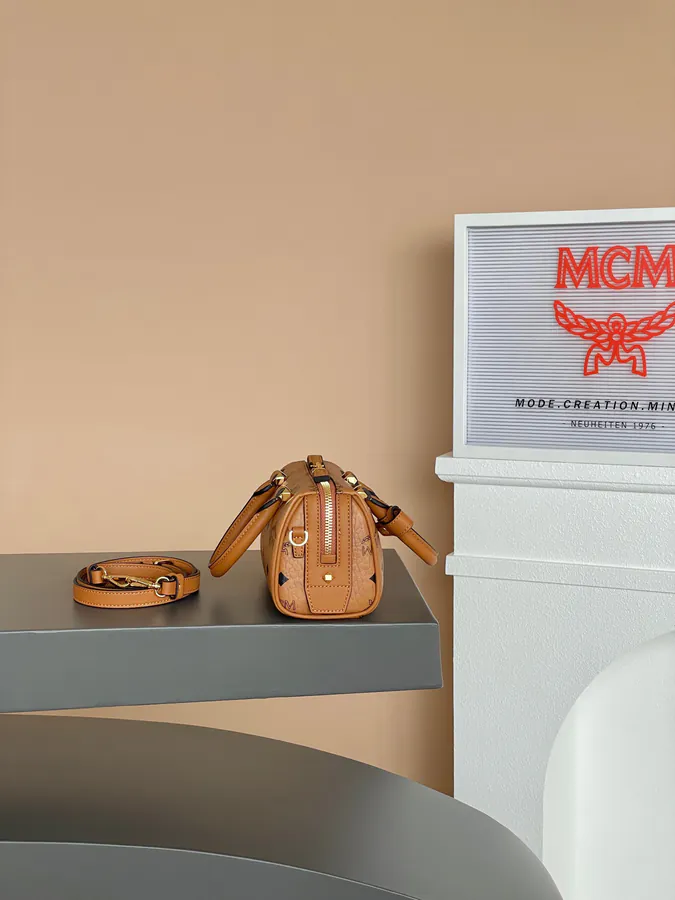 MCM Aress Essential Mini Boston Pillow Bag