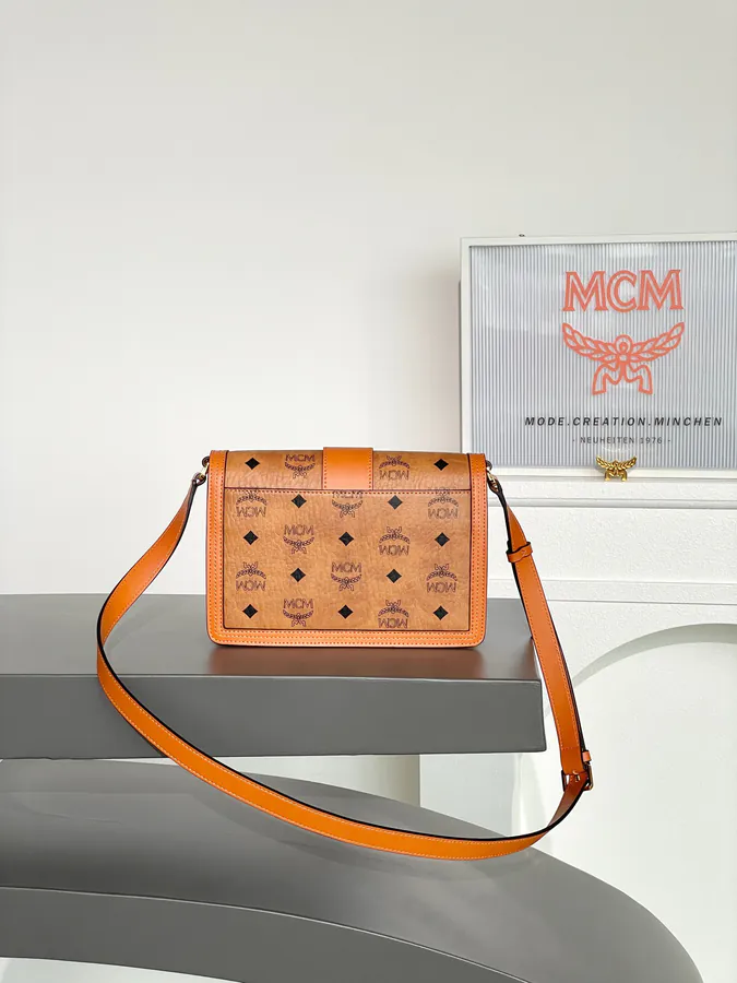 MCM Tracy Visetos Small Crossbody Shoulder Bag