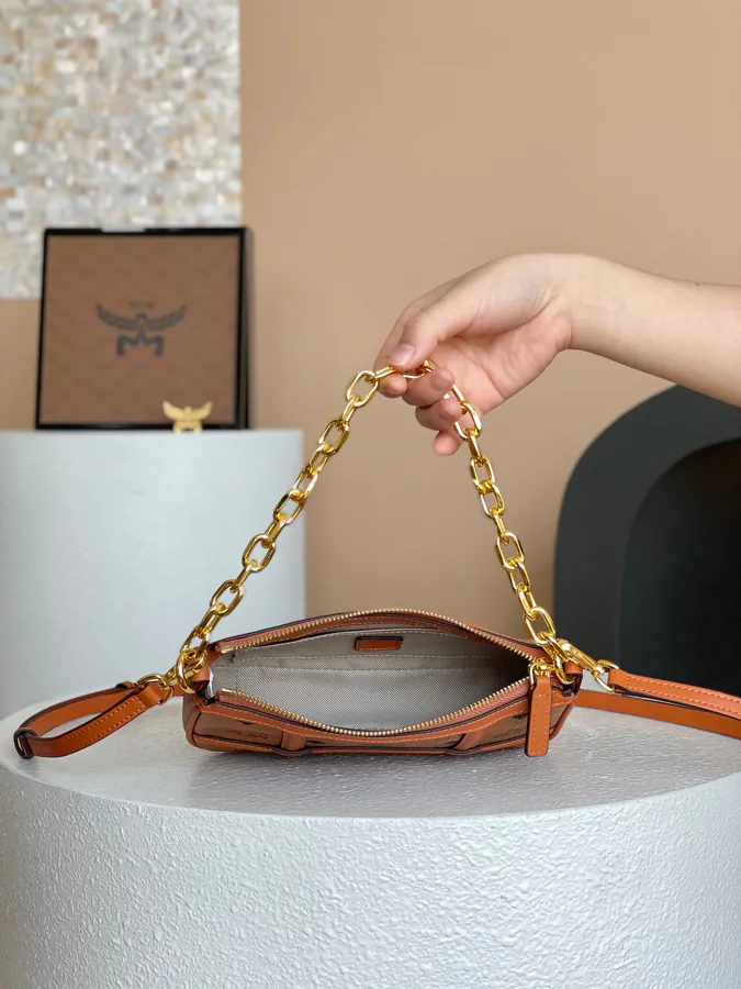 MCM Aren Visetos Mini Shoulder Bag