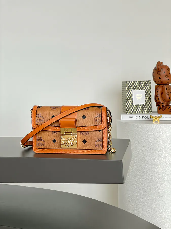 MCM Tracy Visetos Chain Crossbody Bag