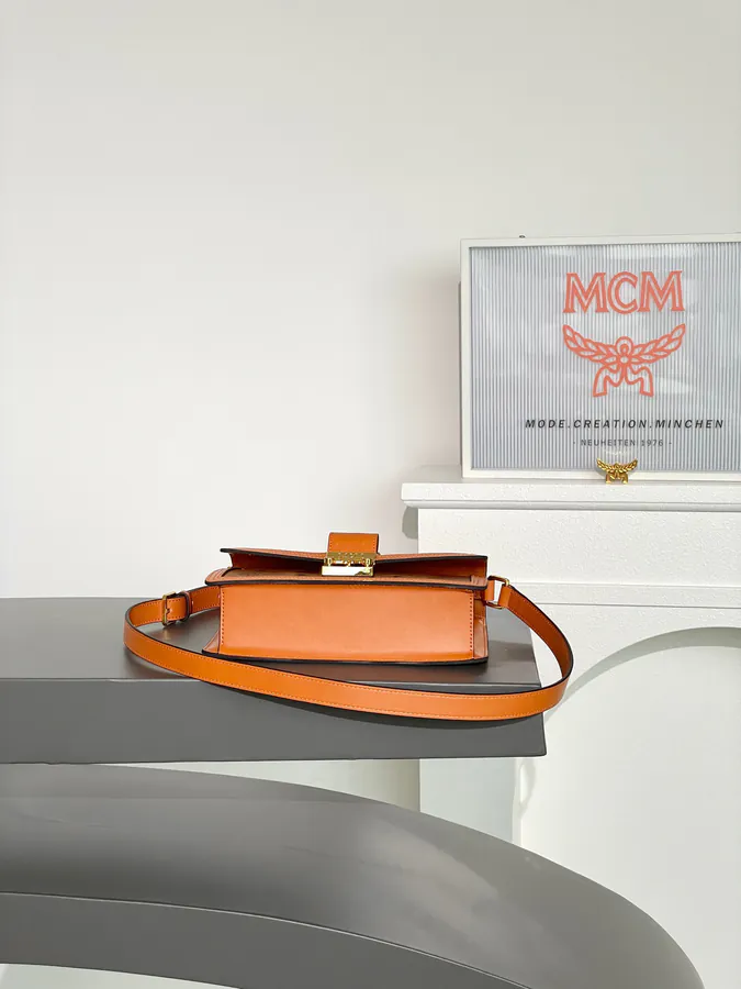 MCM Tracy Visetos Small Crossbody Satchel